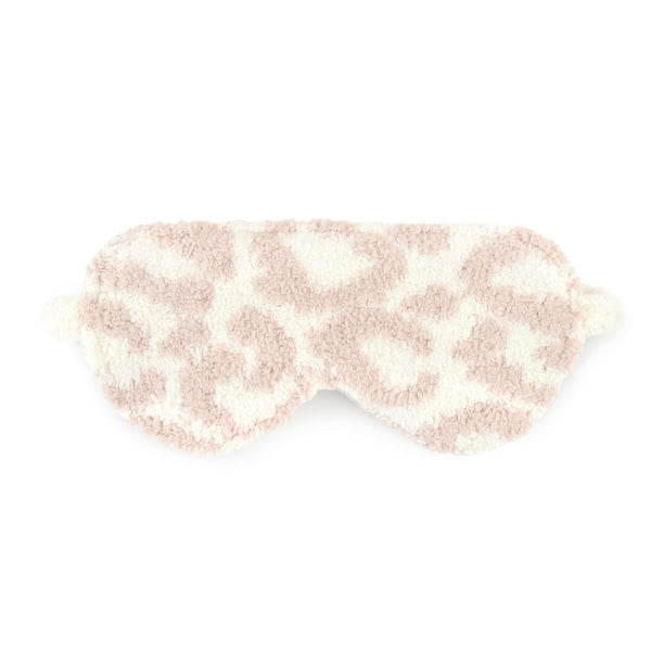 Soft textured eye mask in a light leopard print pattern designed for comfort and relaxation, Eye Masks - Leopard - Chenilla Classic™ - O/S | Kashwére.