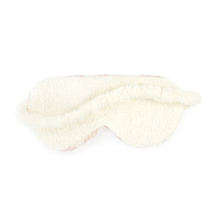 Soft textured cream-colored eye mask shown from the back side, designed for comfort and relaxation, Eye Masks - Leopard - Chenilla Classic™ - O/S | Kashwére.