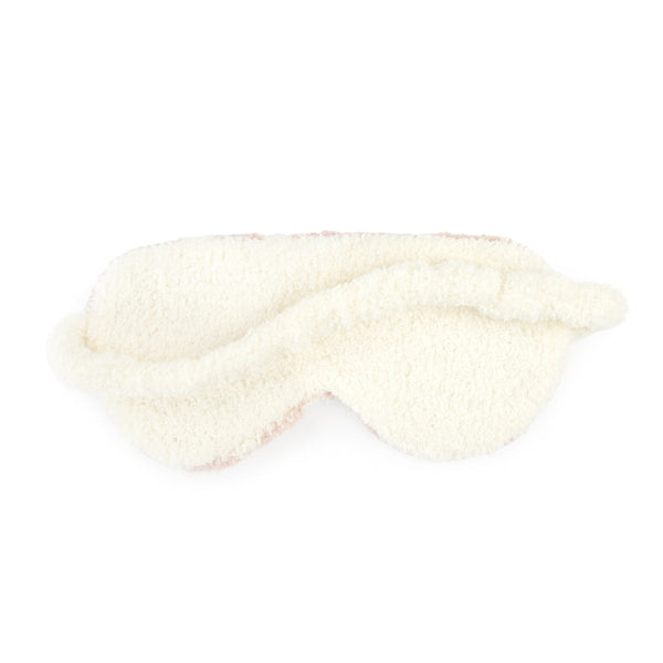 Soft textured cream-colored eye mask shown from the back side, designed for comfort and relaxation, Eye Masks - Leopard - Chenilla Classic™ - O/S | Kashwére.
