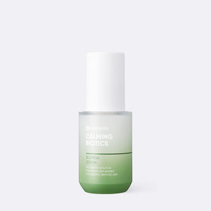 Calming Biotics Blemish Serum | Leaders in a frosted green gradient bottle with white cap, designed for skincare targeting sensitive and irritated skin.