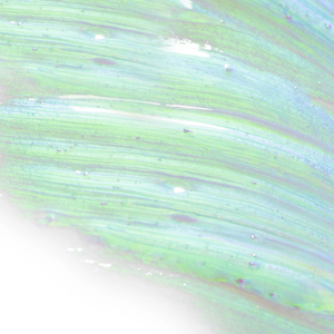 Close-up of an iridescent, lightweight gel texture with green and blue hues, representing the soothing hydration of Crystal Dew Drops For Eyes & Lips | Skin Fitness Therapy skincare product.