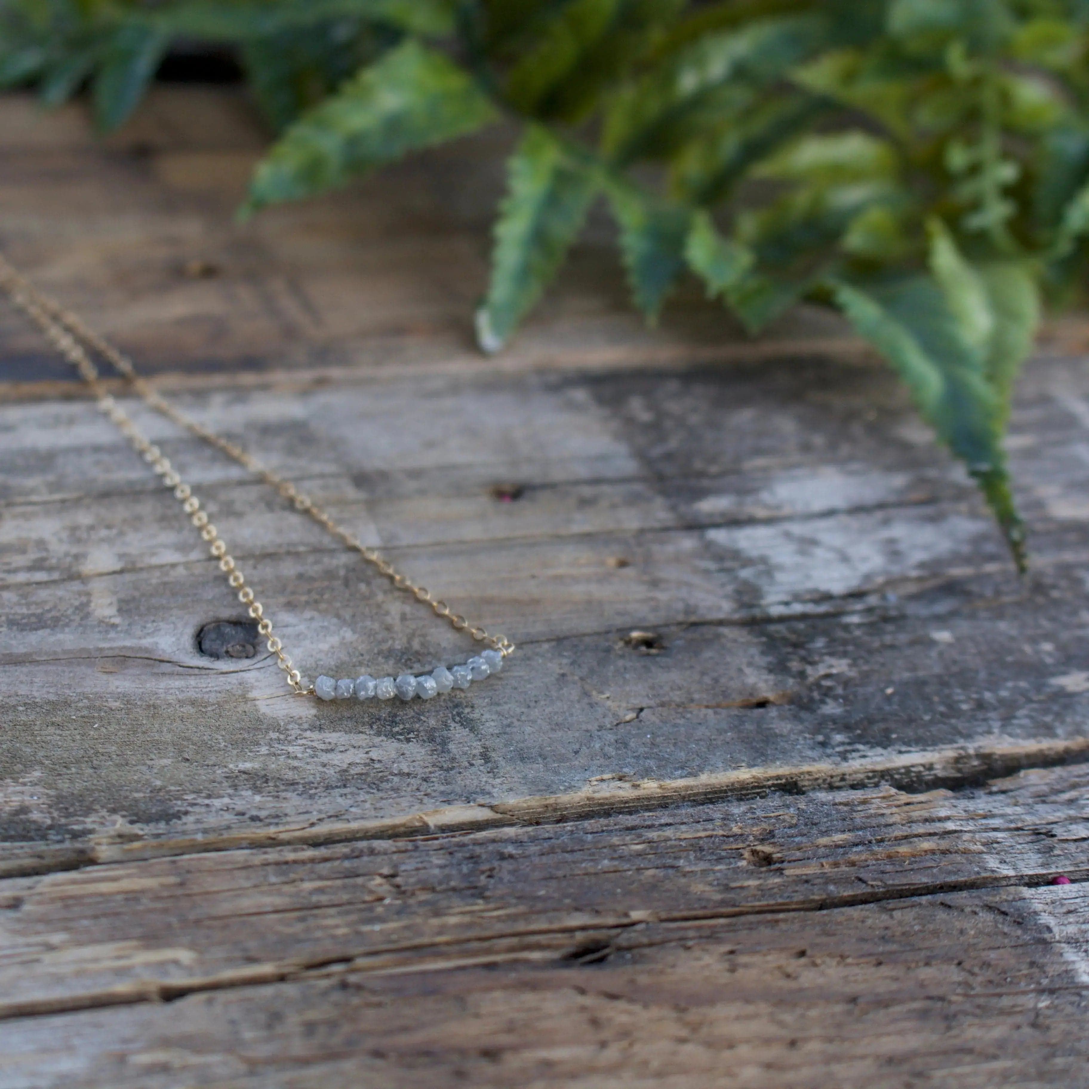 Diamonds In The Raw Sterling Silver Necklace | Liv & B