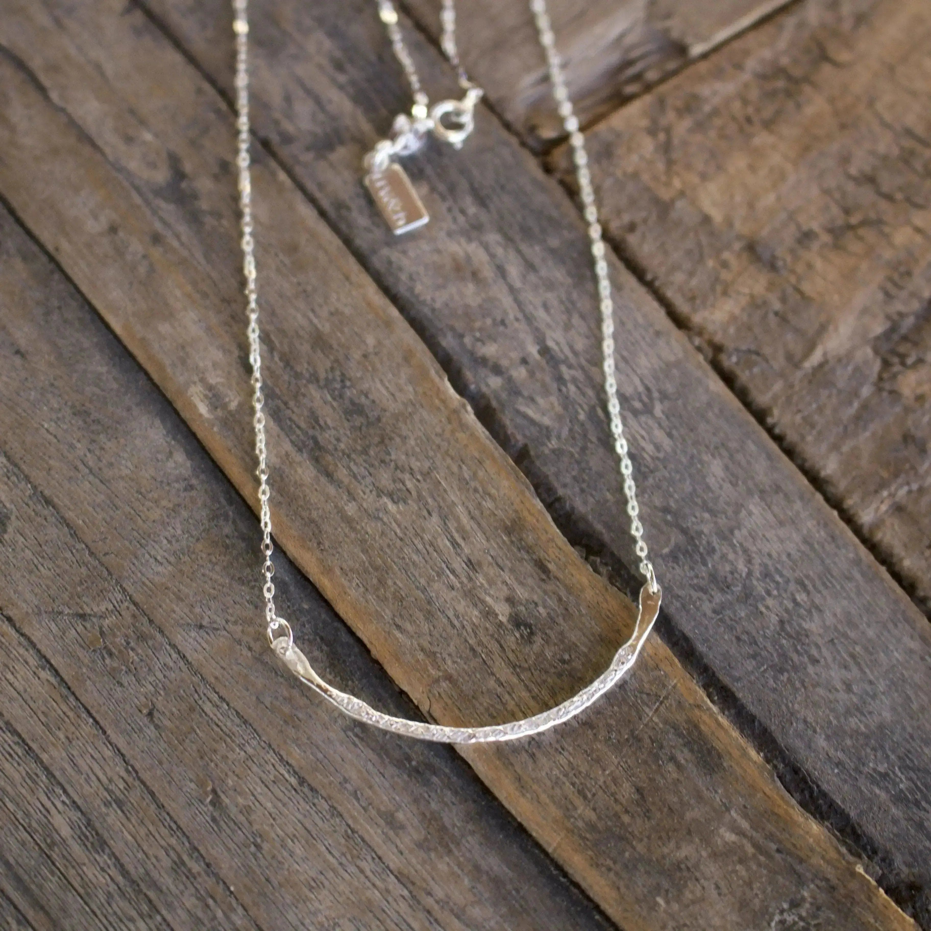 Rounded Bar Sterling Silver Necklace | Liv & B