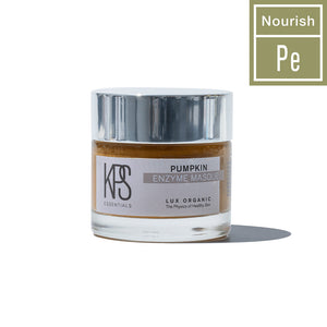 Jar of Pumpkin Enzyme Mask | Kindness Powered Skincare with silver lid and natural orange product inside, promoting skincare and nourishment.