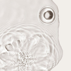Clear liquid with concentric ripple patterns on a smooth surface illustrating the texture of Ride or Cry AHA Exfoliating Splash | Crybaby Wax skincare product.