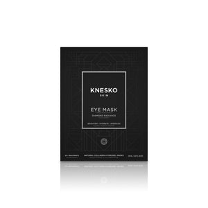 Black packaging of Diamond Radiance Eye Mask - 6 pack | Knesko featuring minimalist geometric design and branding, promoting skincare and wellness recovery.