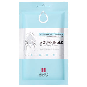 Aquaringer Skin Clinic Mask | Leaders packaged in a light blue sachet featuring a premium grade cotton mask for advanced Korean skincare treatment.