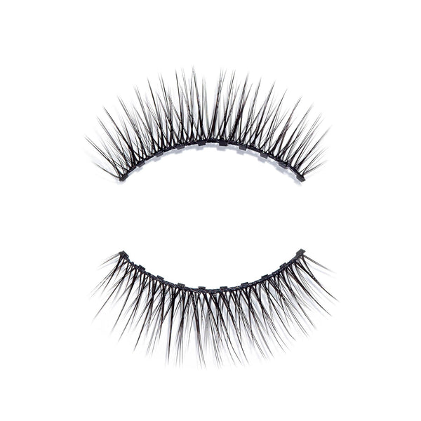 Classy Lash | Moxielash pair of wispy black false eyelashes displayed on a white background with curved lash bands and varied lengths