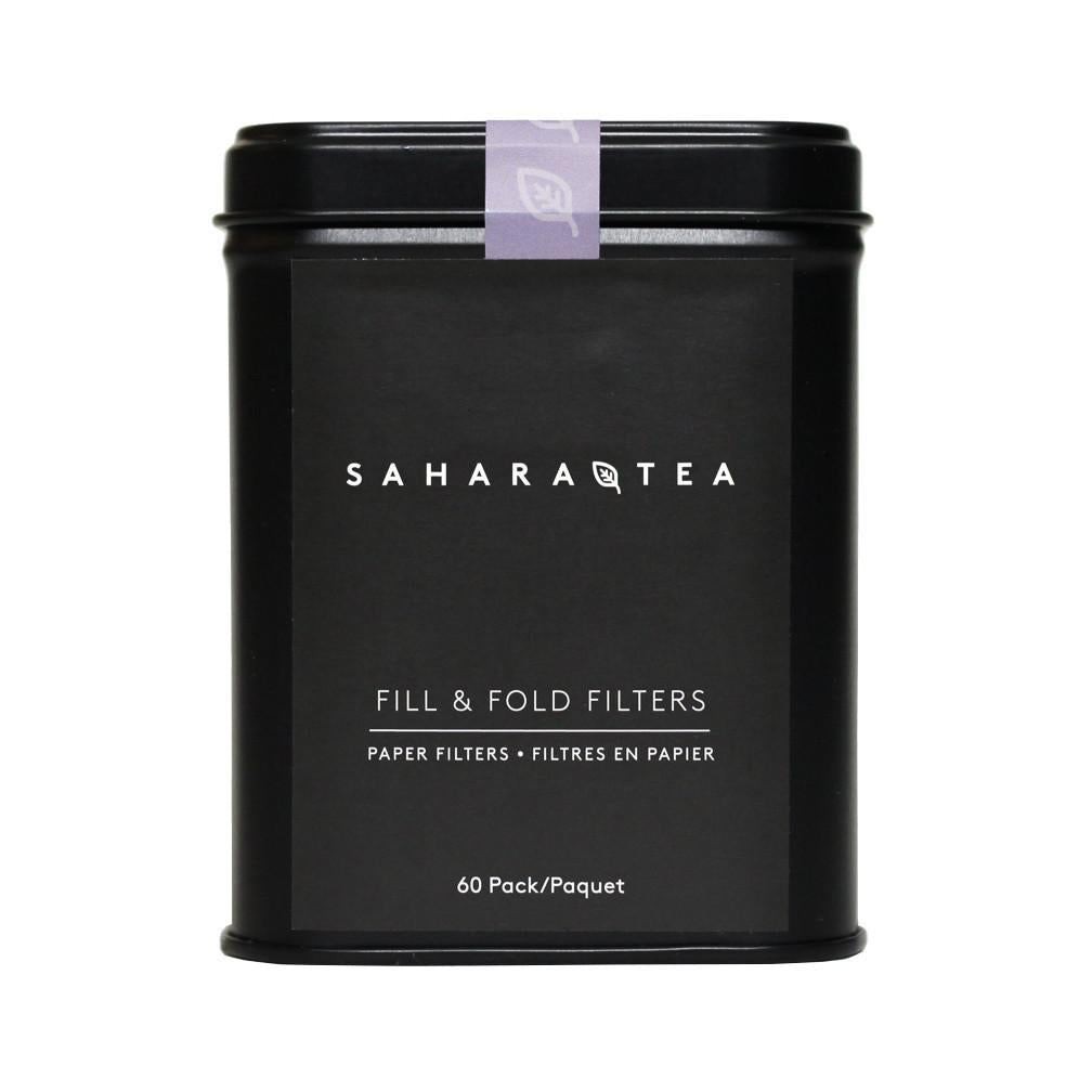 60 Fill and Fold Tea Filters in Tin | Sahara Tea