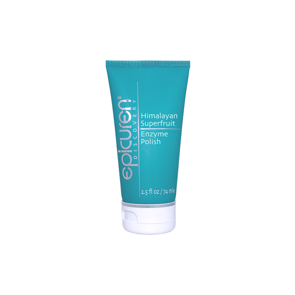 Himalayan Superfruit Enzyme Polish | Epicuren Discovery in a teal squeeze tube designed for skincare use, promoting gentle exfoliation and skin renewal.