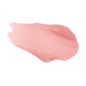Smooth swatch of hydrating pink lip gloss with subtle shimmer, showcasing Hydropure Hyaluronic Lip Gloss | Jane Iredale, ideal for skincare and wellness beauty routines.