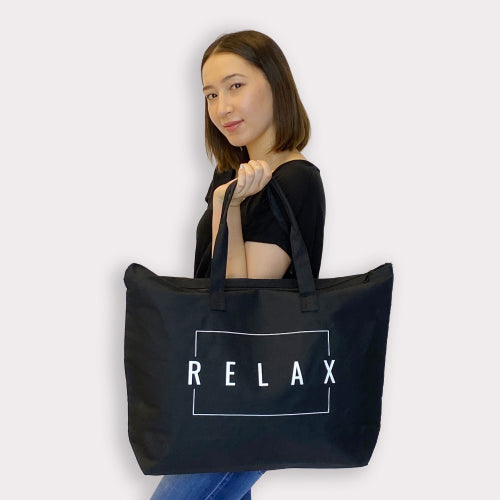 Relax Tote Bag w/ Zipper Top | Lucky Owl