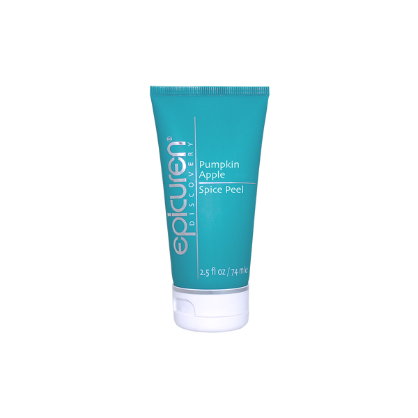 Tube of Pumpkin Apple Spice Peel | Epicuren Discovery skincare product in teal packaging for gentle exfoliation and body care.
