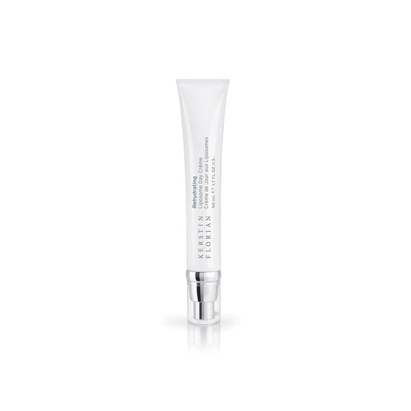 Rehydrating Liposome Day Creme | Kerstin Florian in a sleek white tube with silver pump, ideal for skincare routines focused on hydration and daily wellness.