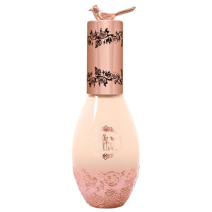 Elegant bottle of Cool AF Lava Water Foundation | Pretty Vulgar with embossed rose patterns and a metallic cap topped by a small bird figure, designed for skincare and beauty.