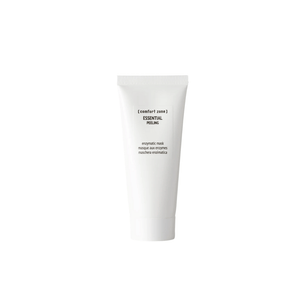 White tube of Essential Peeling | [ comfort zone ] enzymatic mask displayed on a plain white background, emphasizing skincare and body care wellness.