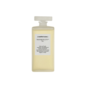 Minimalist bottle of Tranquillity Oil (Bath & Body) | [ comfort zone ], a nourishing aromatic oil for skincare and body care promoting wellness and relaxation.