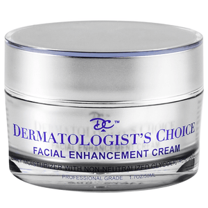 Jar of Facial Enhancement Cream Mild Glycolic Daily Moisturizer | Dermatologist's Choice with silver lid, designed for skincare and daily facial hydration.