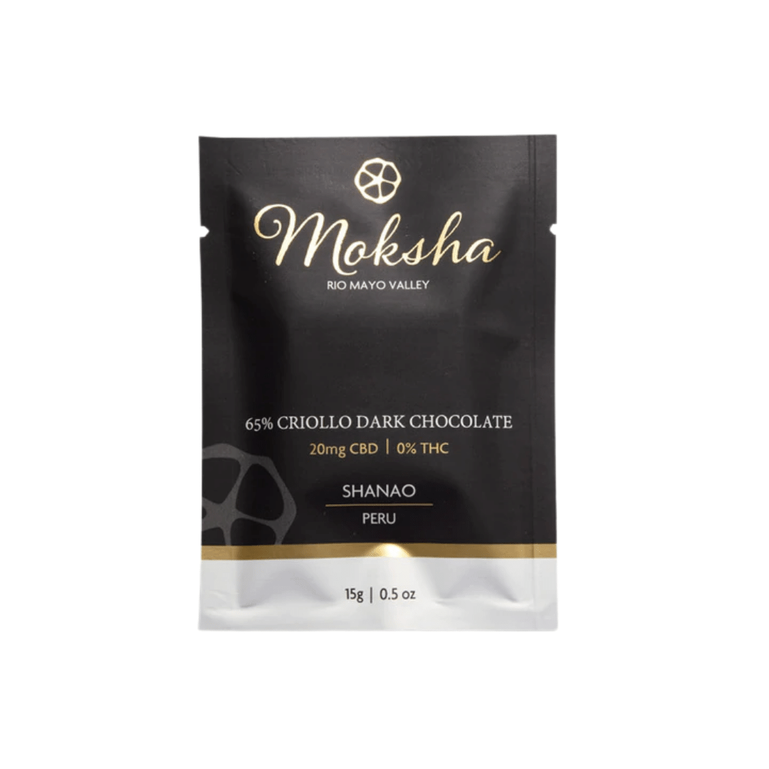 65% Criollo Dark Chocolate CBD Isolate Square (20mg) | Moksha Chocolate