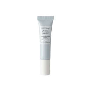 Tube of Active Pureness Corrector | [ comfort zone ] skincare product for targeted imperfection correction with minimalist gray and white packaging.