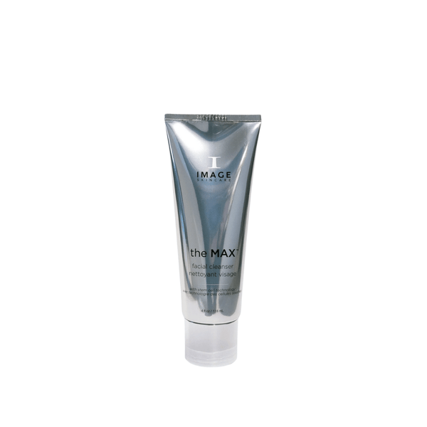 the MAX™ facial cleanser | IMAGE Skincare in a sleek silver tube, designed for gentle and effective skincare cleansing and daily facial care routines.