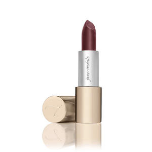Elegant deep rose lipstick with gold casing, showcasing rich creamy texture of Triple Luxe Long Lasting Naturally Moist Lipstick | Jane Iredale for lasting color and hydration.
