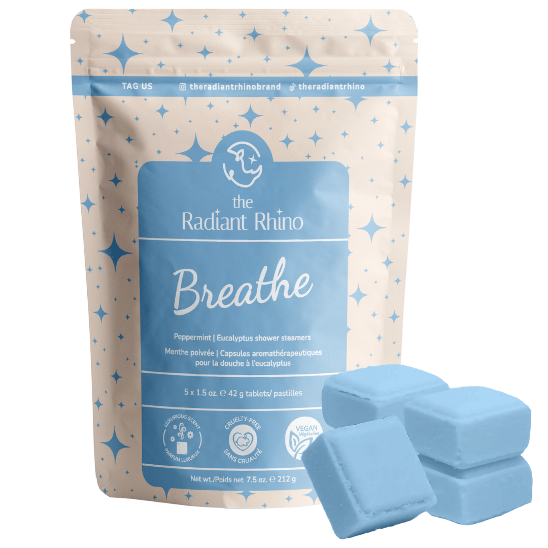 Breathe | Peppermint + Eucalyptus Shower Steamers | The Radiant Rhino