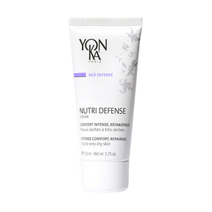 Tube of Nutri Defense Creme | Yon-Ka Paris featuring intense comfort and repairing formula for dry to very dry skin, displayed on a white background.