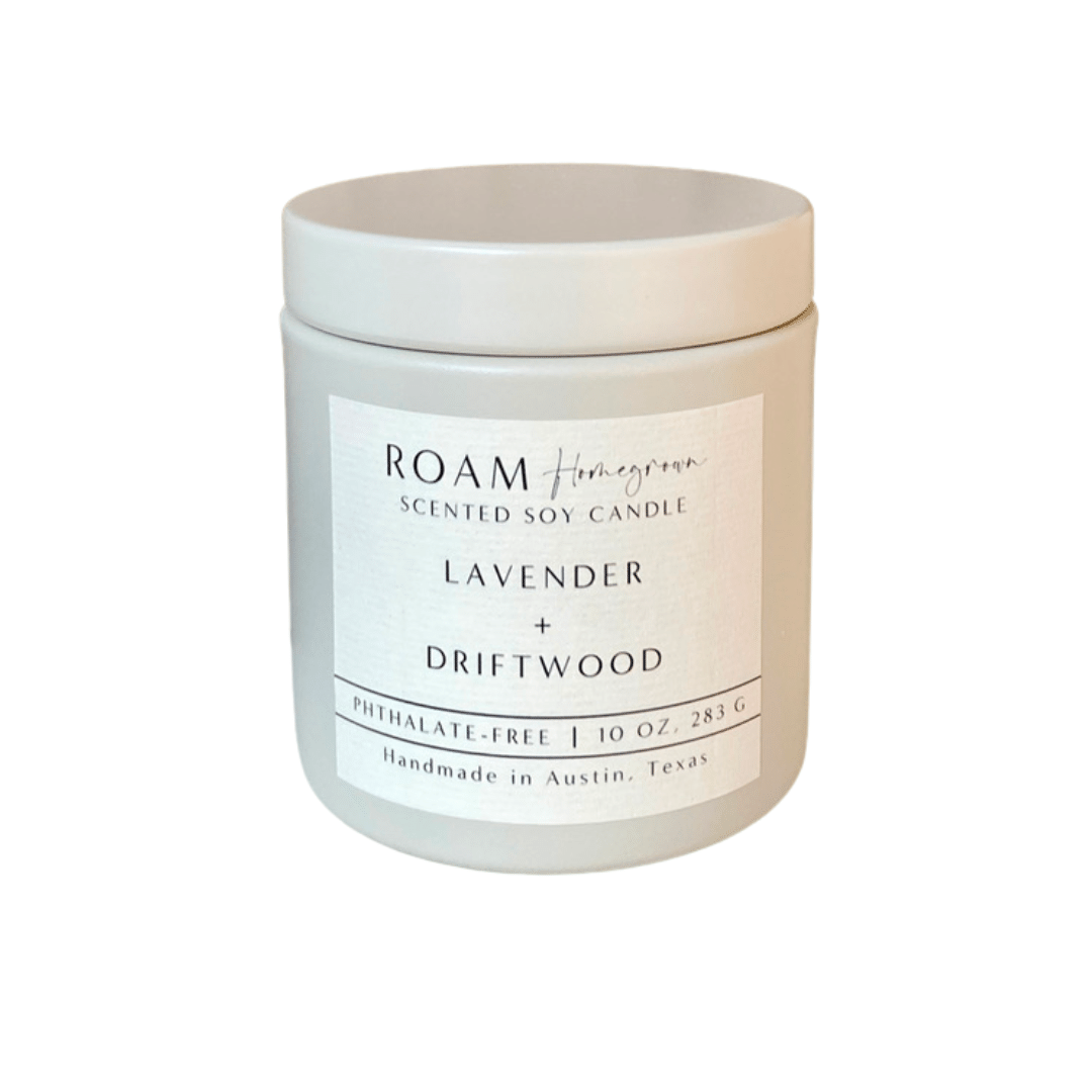 Lavender + Driftwood 10 oz Soy Candle | ROAM Homegrown