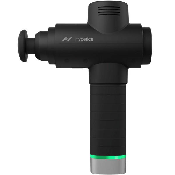 Hypervolt 2 Pro | Hyperice black handheld recovery tool designed for deep muscle massage and wellness, featuring a textured grip and circular massage head.