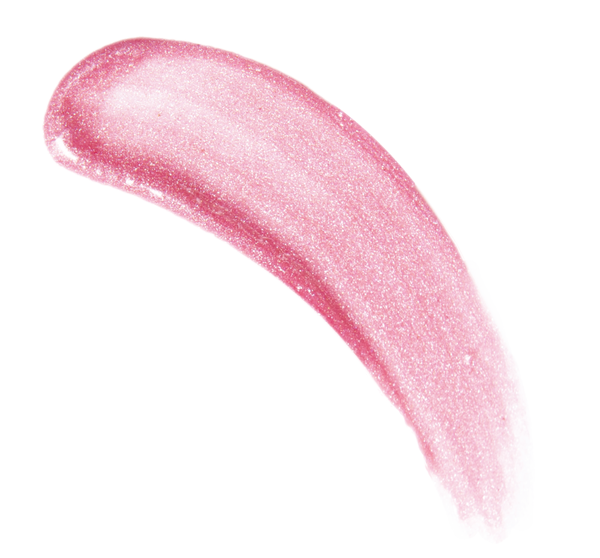Swatch of Vitamin Glaze® Oil Infused Lip Gloss – Sheer Pink | Farmhouse Fresh showing a glossy, shimmering light pink shade with a smooth, moisturizing finish.