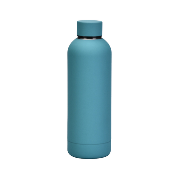 Matte teal reusable water bottle with screw-on lid, designed for hydration and wellness, part of the Wellness Month Hydrator Gift Kit | Wellness Month.