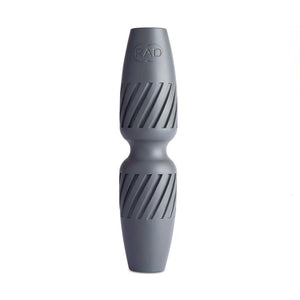 RAD HELIX | RAD in dark gray with textured spiral grooves designed as a compact recovery tool for muscle relief and wellness support.